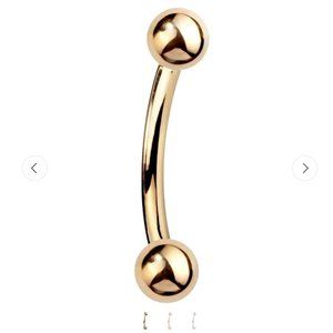 NEW 14K Solid Gold Curved Barbell Daith Eyebrow Vertical Navel Piercing